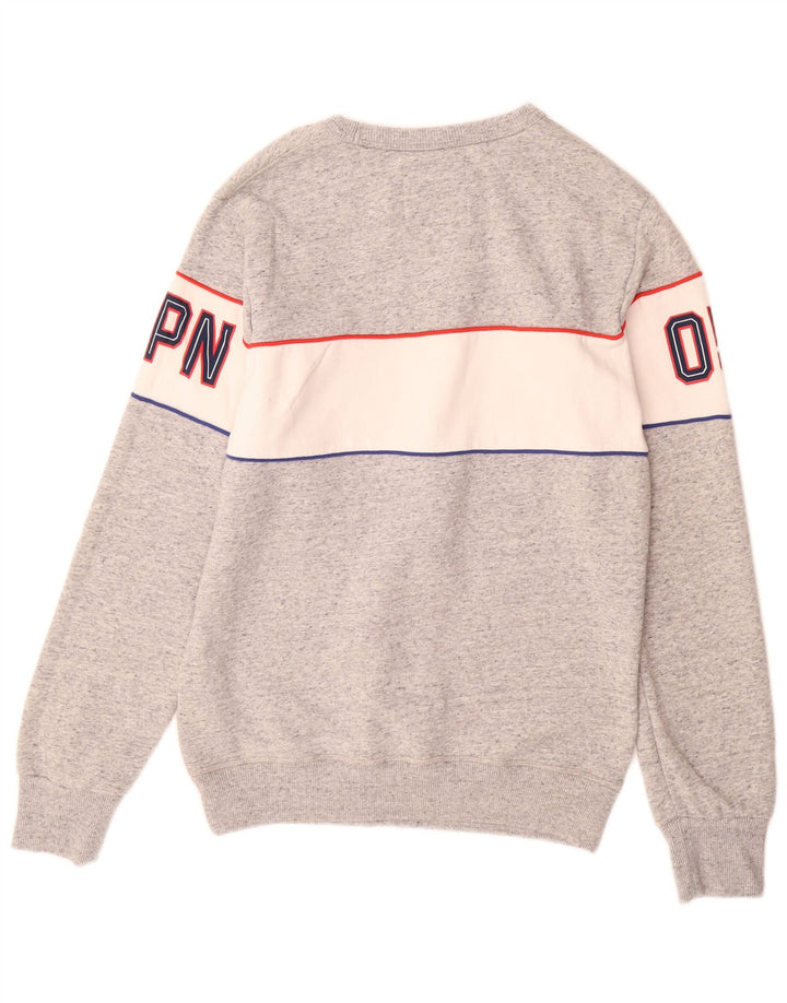 SUPERDRY Hanorac grafic pentru bărbați Pulover mare, gri, bumbac color bloc