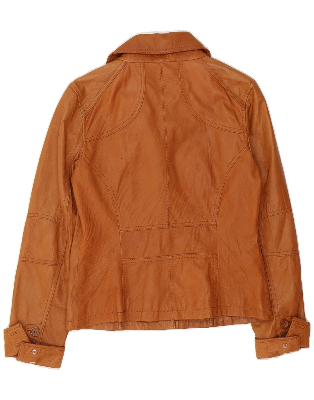 S.OLIVER Womens Leather Jacket UK 12 Medium Brown Leather Vintage S.Oliver and Second-Hand S.Oliver from Messina Hembry 