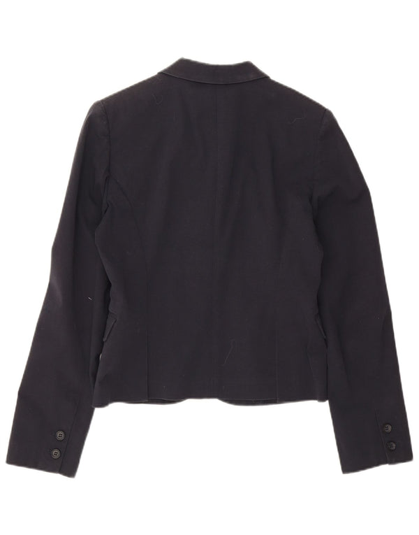 Jachetă pentru femei Stefanel Crop 3 Button Blazer EU 38 Medium Bleumarin Bumbac