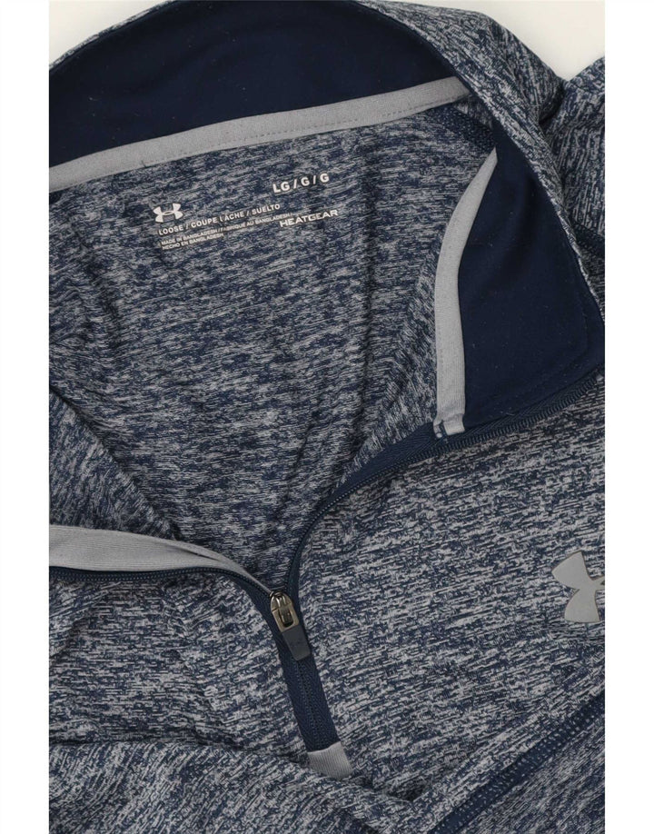 Top de trening Under Armour pentru bărbați Heat Gear Pullover, mare, albastru pete
