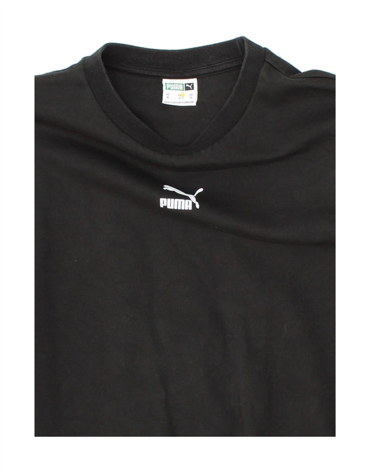 PUMA Womens Oversized Sweatshirt Jumper UK 6 XS Black Cotton Vintage Puma and Second-Hand Puma from Messina Hembry 