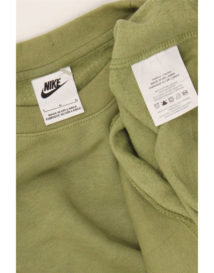 Hanorac pentru bărbați Nike Pulover mare din bumbac kaki