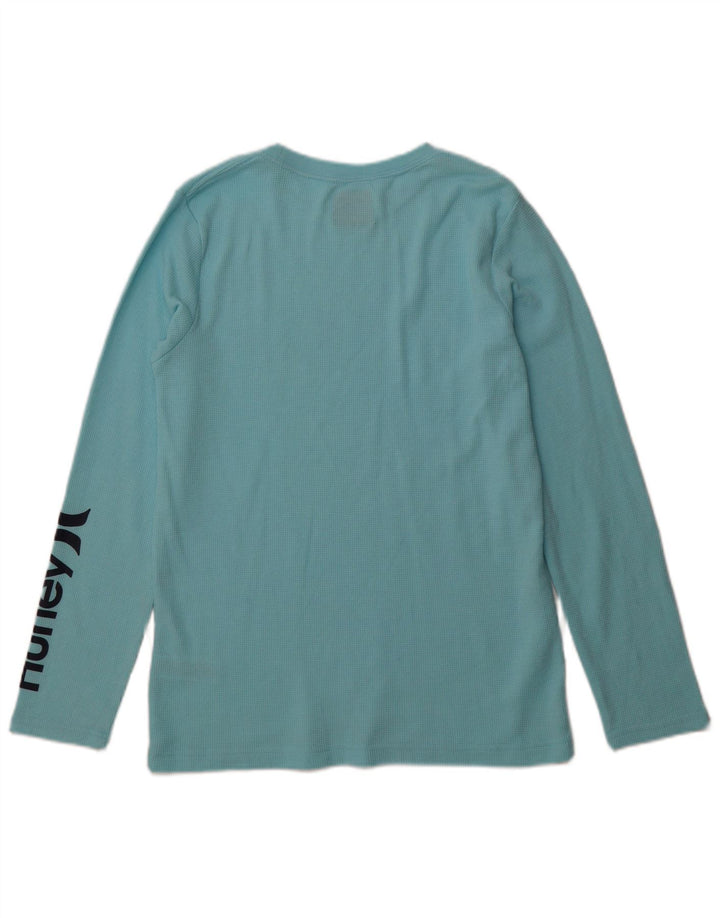 HURLEY Boys Graphic Top Long Sleeve 14-15 Years  Blue Cotton