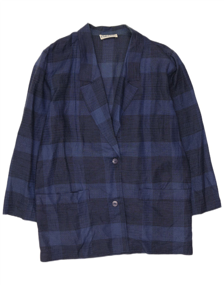Jachetă pentru femei Carla Carini cu paragate UK 14 Medium Bleumarin Check