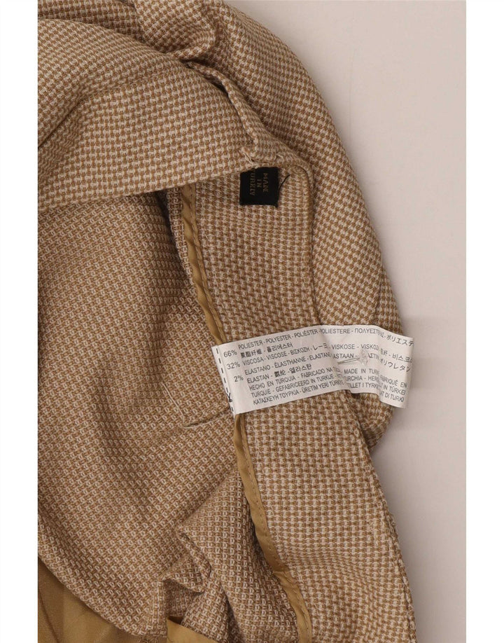 Pantaloni chino subțiri pentru femei Zara EU 42 L32 L27 Bej Poliester Check