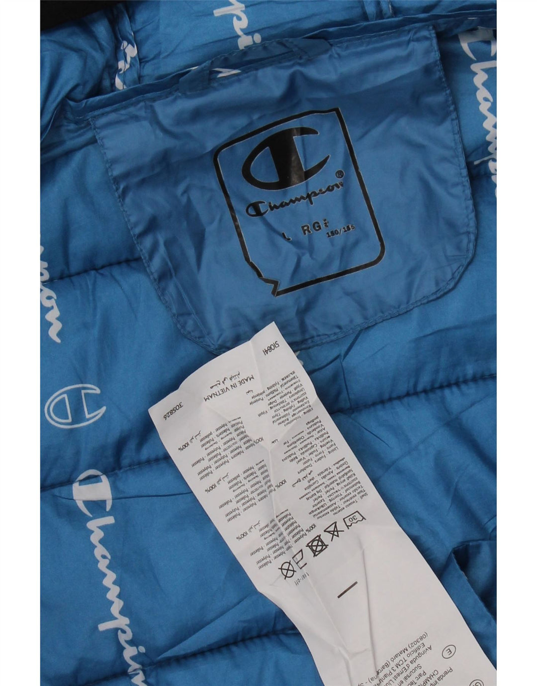 Jachetă căptușită cu glugă pentru băieți CHAMPION 11-12 ani, mare, albastru, poliester