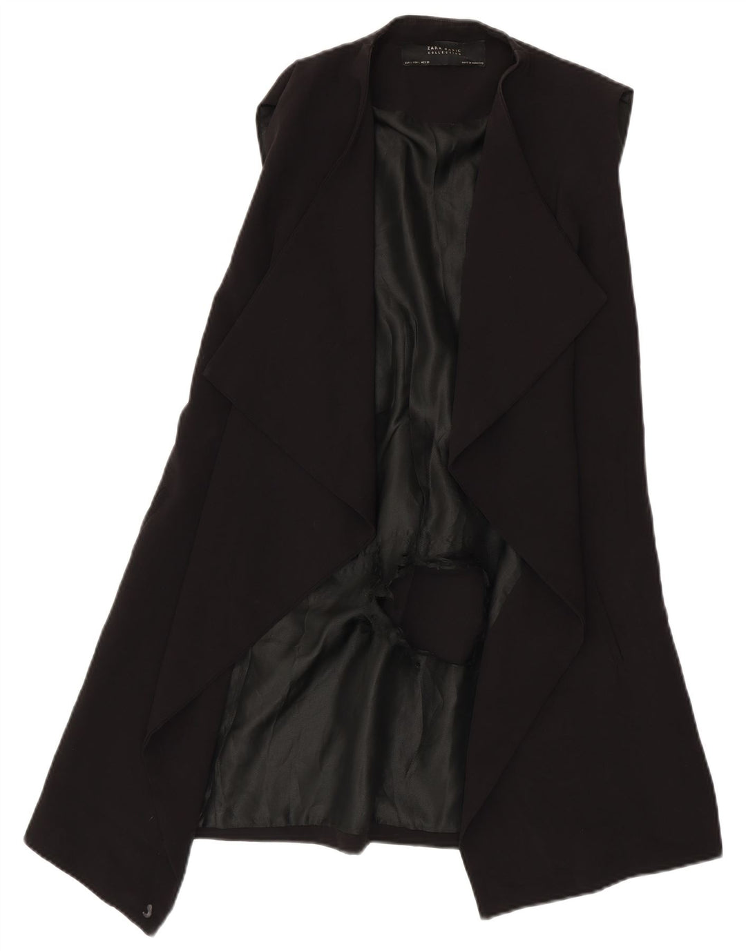 Sacou blazer deschis fără mâneci pentru femei Zara UK 16 mare negru