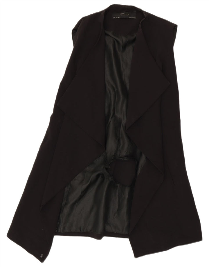 Sacou blazer deschis fără mâneci pentru femei Zara UK 16 mare negru