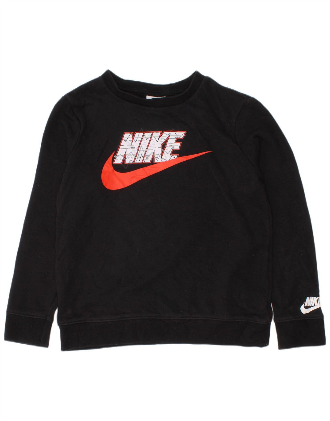 Pulover grafic pentru băieți NIKE 6-7 ani mare negru