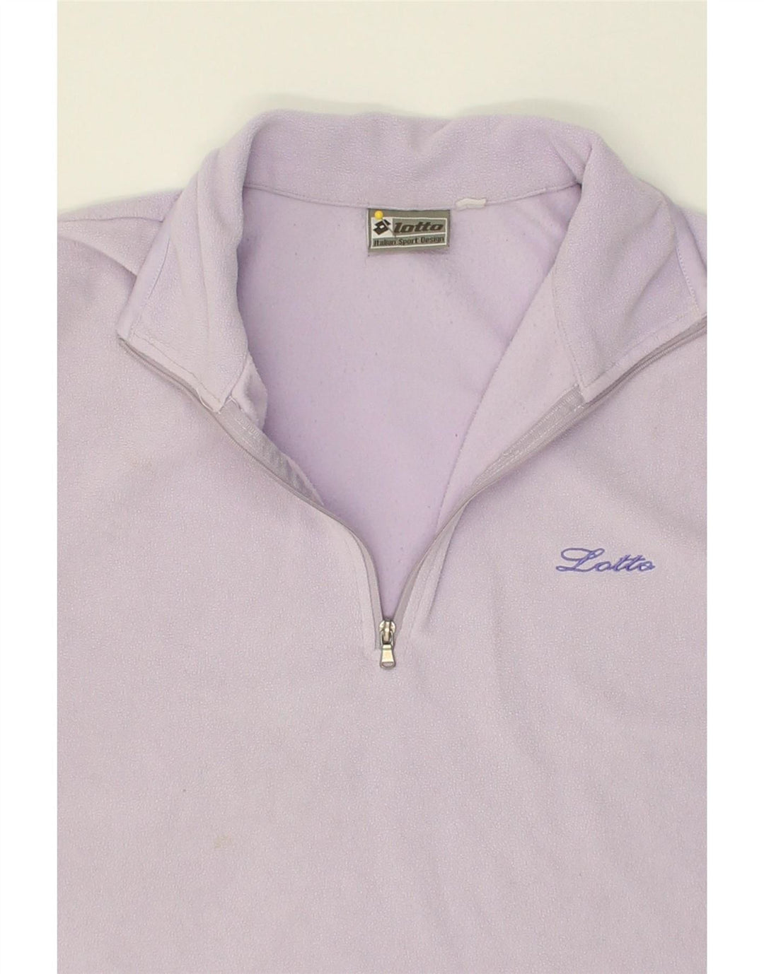 LOTTO Womens Zip Neck Fleece Jumper UK 14 Medium Purple Polyester Vintage Lotto and Second-Hand Lotto from Messina Hembry 