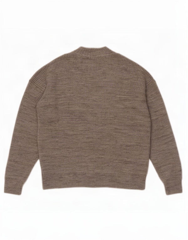 Pulover pentru femei Marks & Spencer, cu fermoar, cu gât, UK 14, mare, gri acrilic
