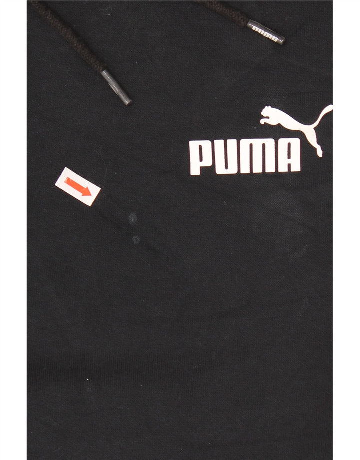 Pulover Puma pentru bărbați, bumbac mediu negru