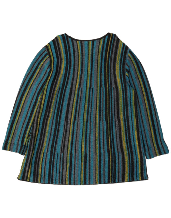 Rochie vintage pentru femei cu mâneci lungi cu pulover UK 16 mare, multicolore, cu dungi