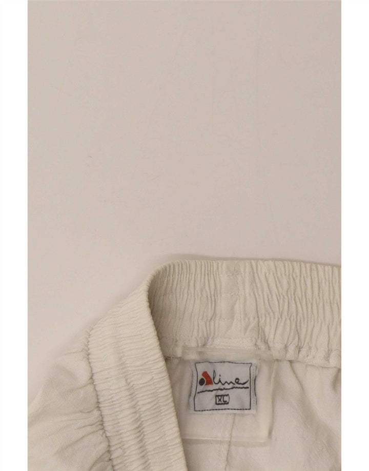 Pantaloni scurți sport vintage pentru bărbați XL, alb, bloc de culoare