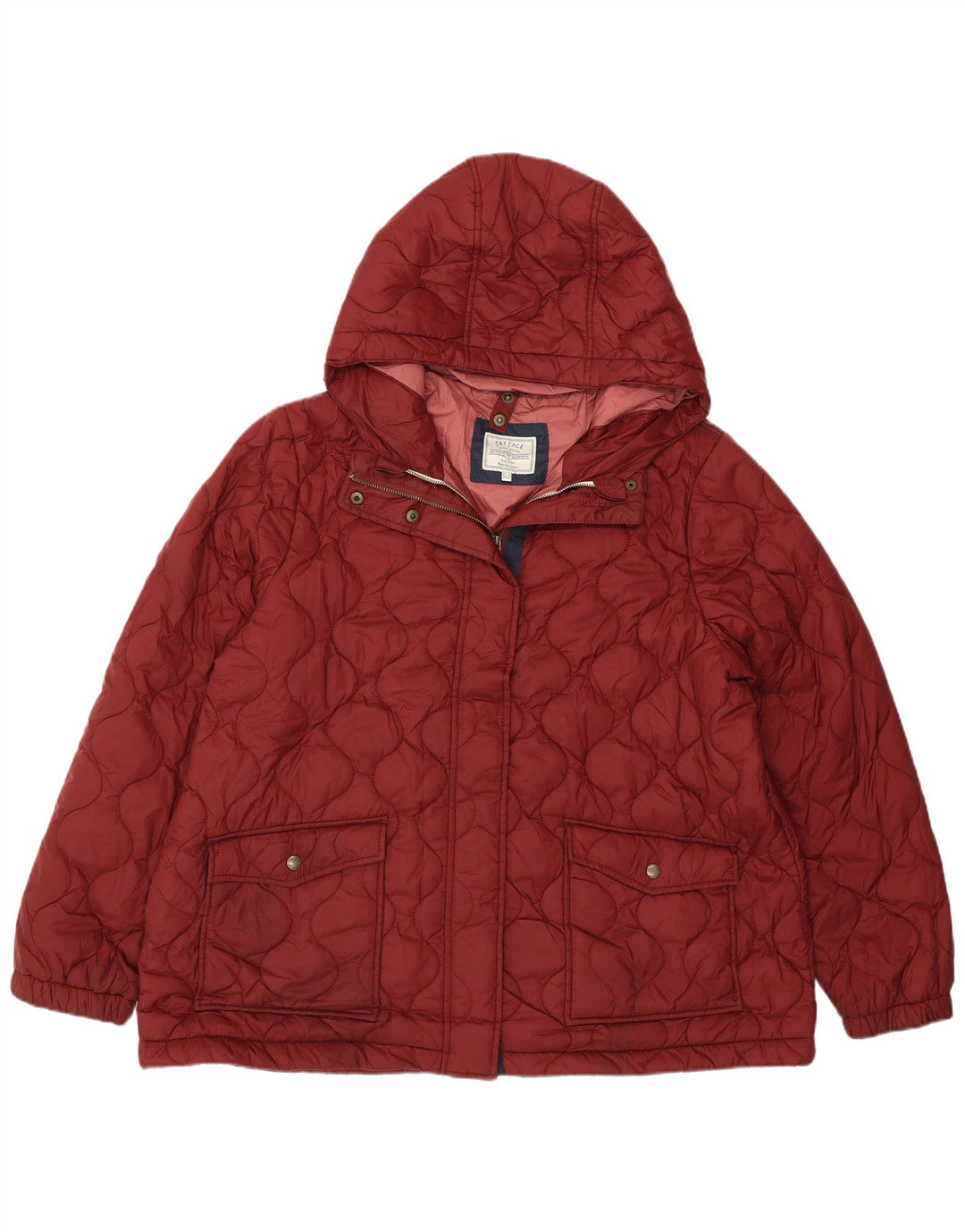 FAT FACE Jachetă matlasată cu glugă pentru femei UK 20 2XL Bordeaux Poliester
