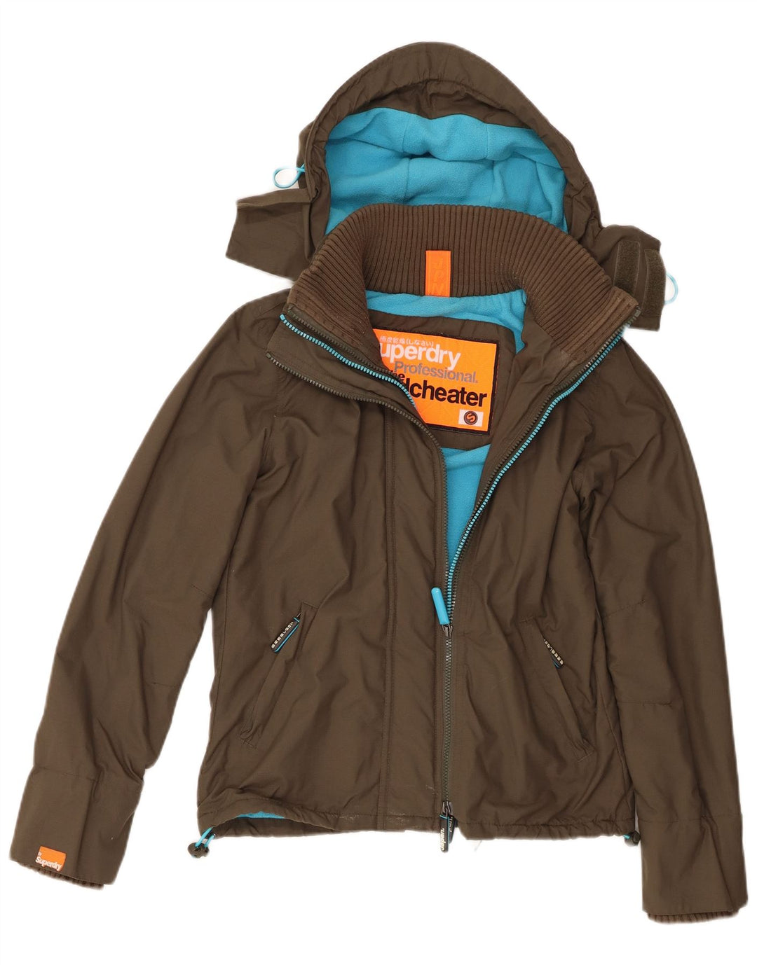 Jachetă Windbreaker cu glugă pentru femei The Windcheater Superdry UK 10 Small Khaki