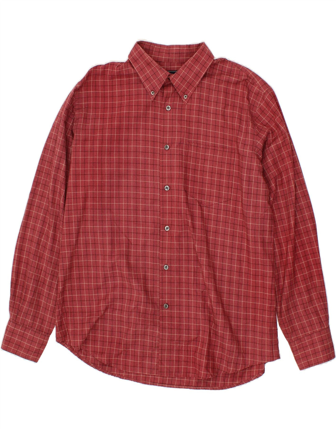 DOCKERS Mens Shirt Size 16 1/2 Large Red Check Cotton Vintage Dockers and Second-Hand Dockers from Messina Hembry 