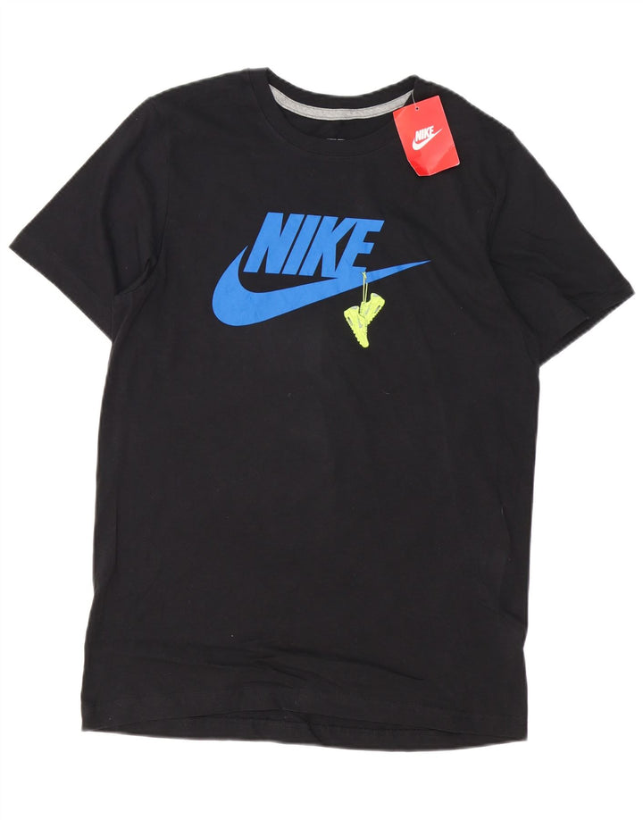 Tricou grafic pentru bărbați NIKE Slim Fit Top mare din bumbac negru