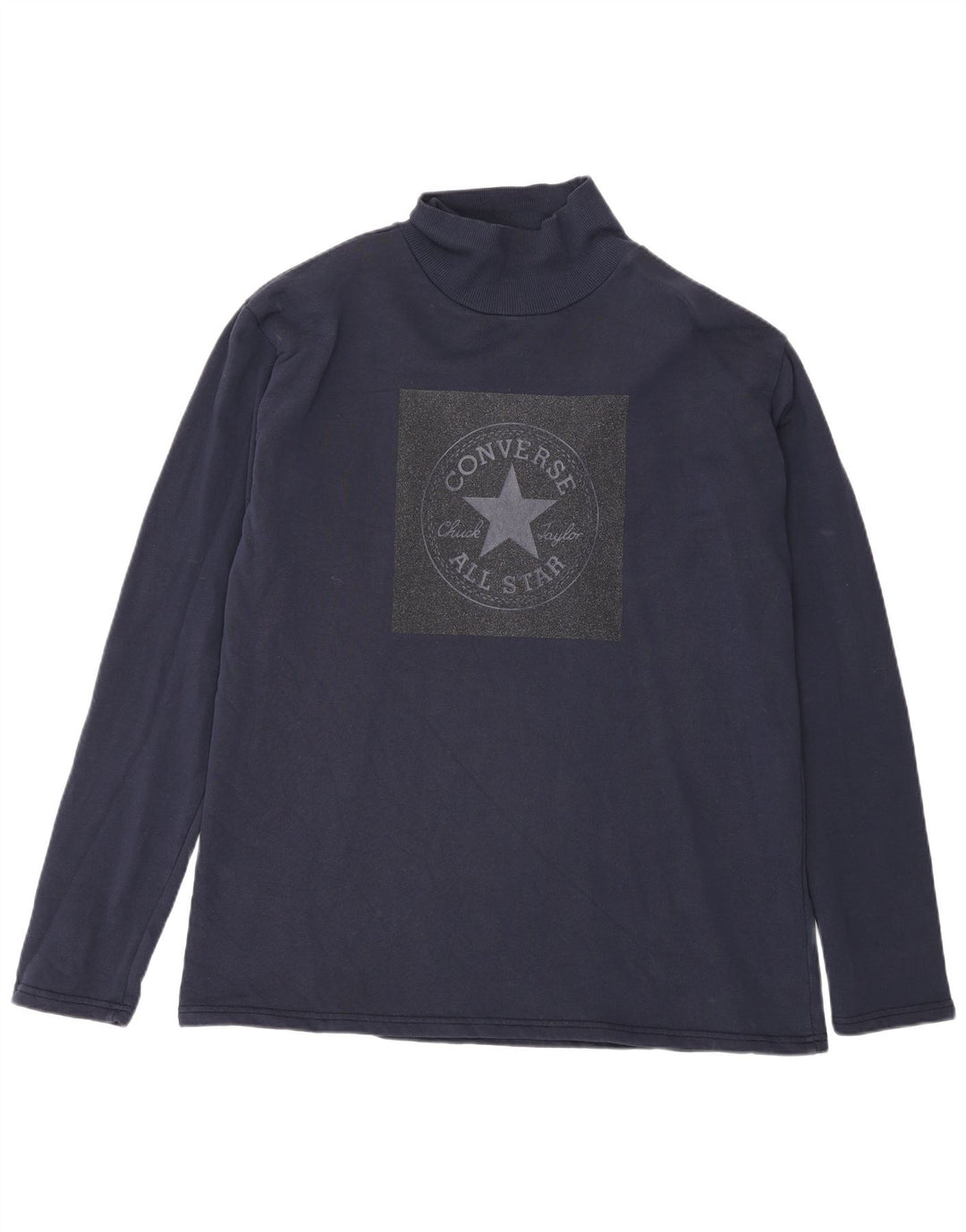 Top grafic pentru bărbați Converse cu mânecă lungă XL, bumbac bleumarin