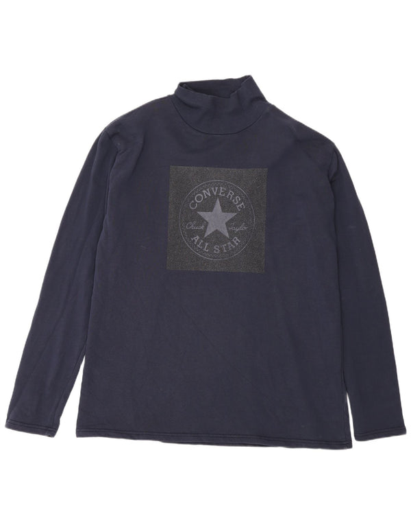 Top grafic pentru bărbați Converse cu mânecă lungă XL, bumbac bleumarin