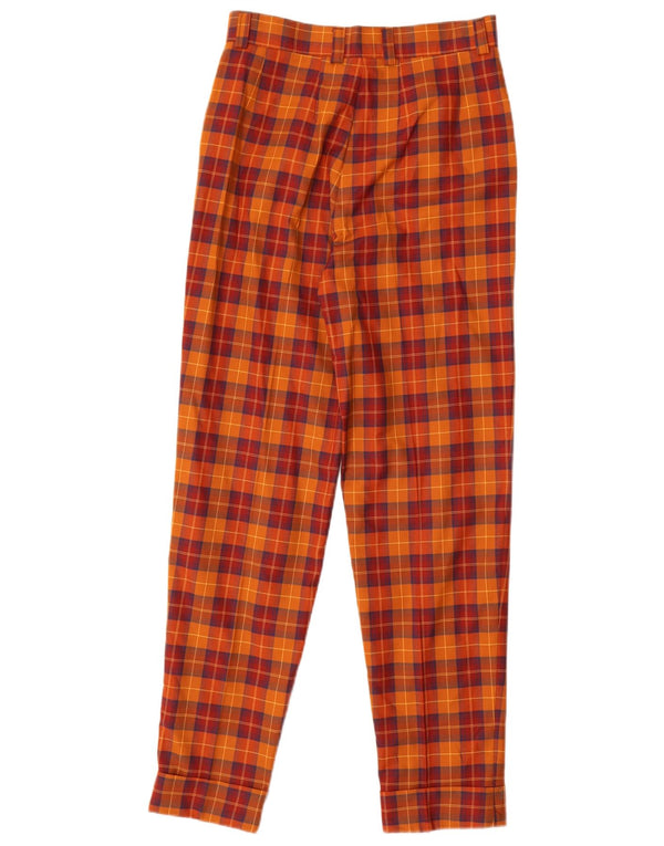 Pantaloni casual conici pentru femei Jean Pierre IT 40 Small W26 L28 Portocaliu carouri