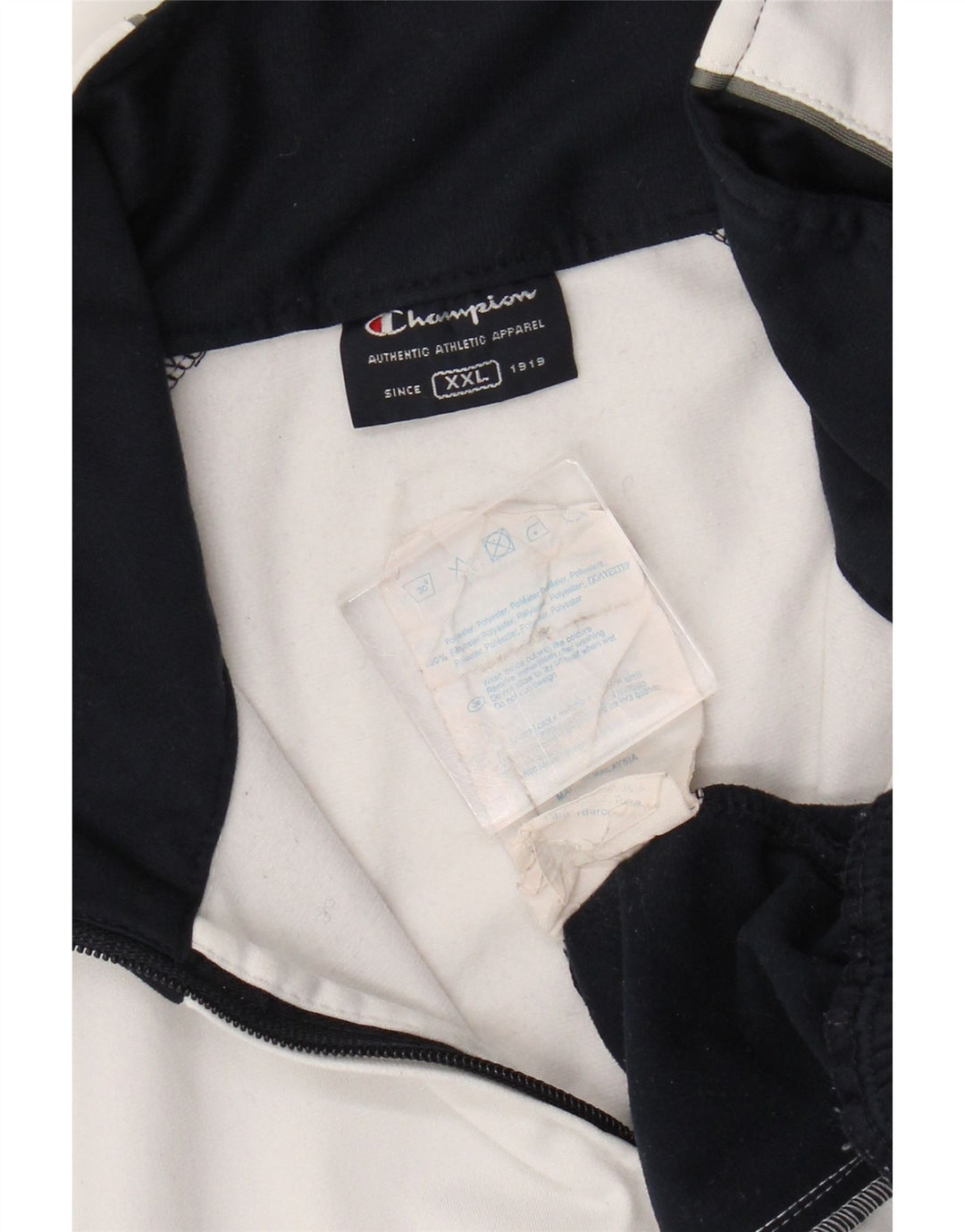 Jachetă de trening pentru bărbați, cu croială obișnuită, 2XL, albă, bloc de culoare