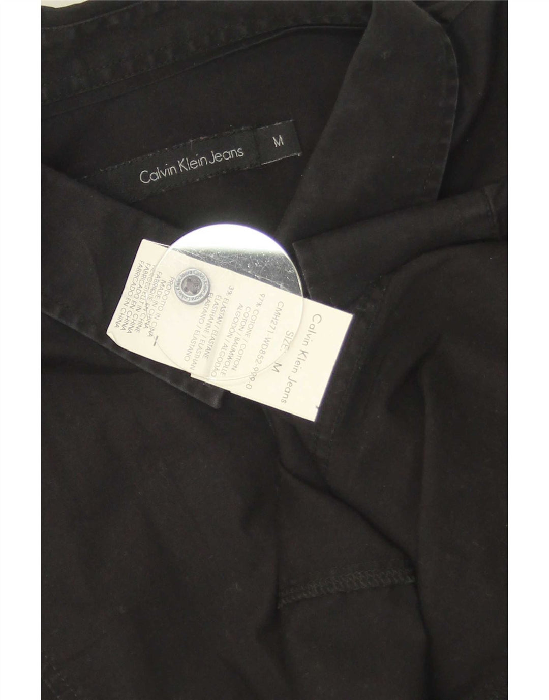 Cămașă pentru bărbați Calvin Klein Jeans, bumbac negru mediu