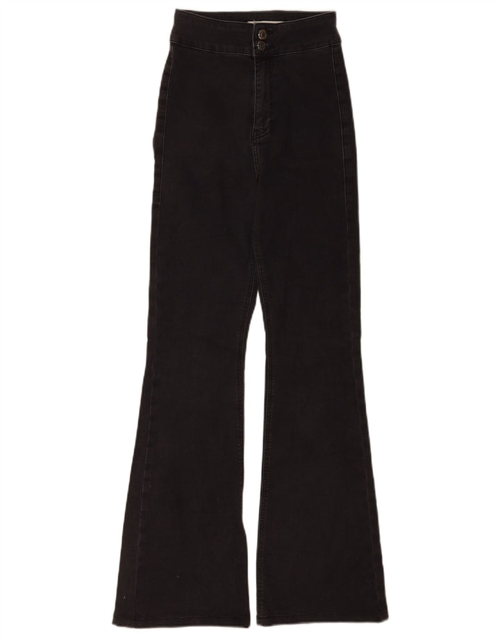 Blugi evazați cu trei dungi Topshop pentru femei L26 L29 bumbac negru