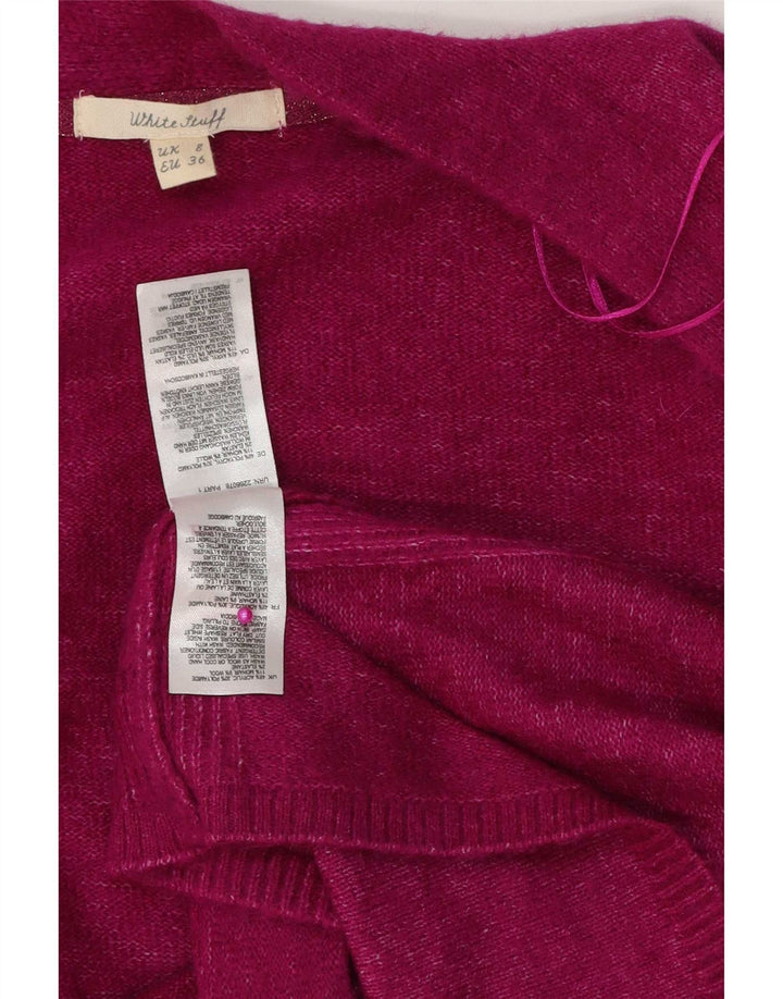 White Stuff Pulover cardigan supradimensionat pentru femei UK 8 Small Pink Poliacrilic