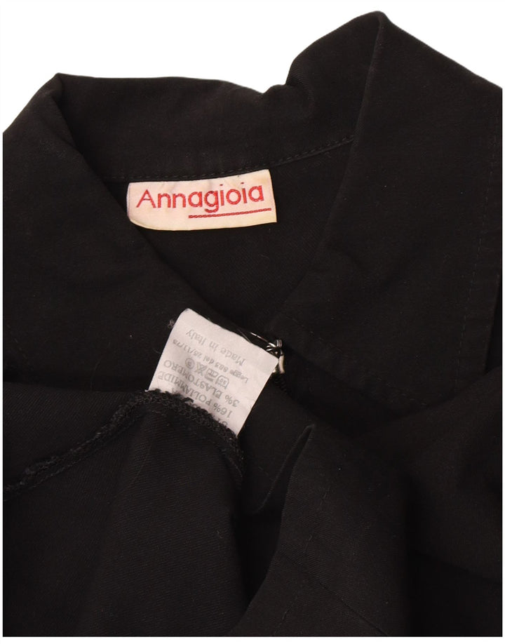 Jachetă bluson vintage pentru femei UK 14 Medium Black Viscose