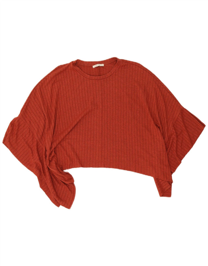 Zara Womens Trafaluc Asymmetric Oversized Tunic Top UK 14 Medium Maroon