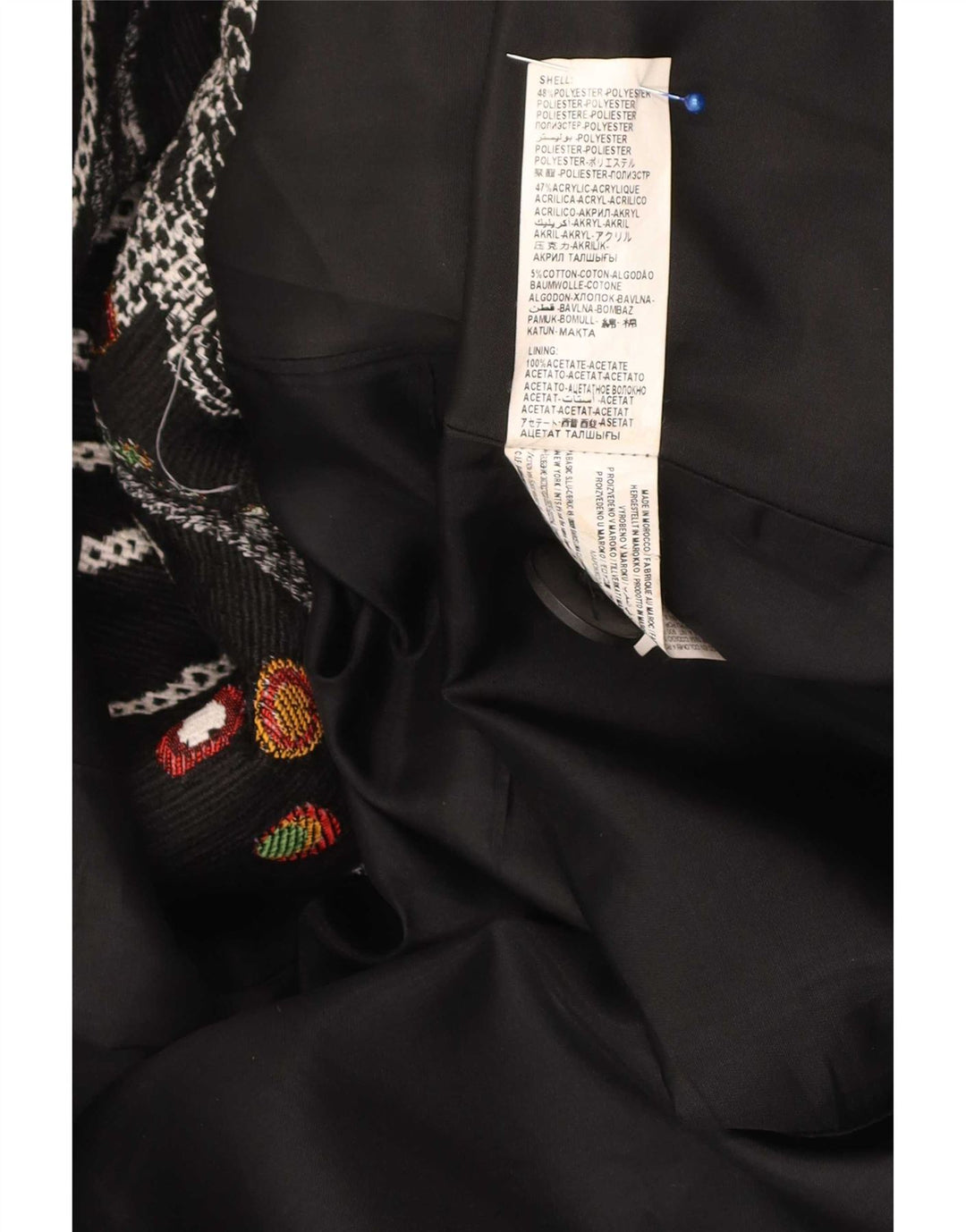 Palton pentru femei Desigual cu model abstract EU 46 XL poliester floral negru