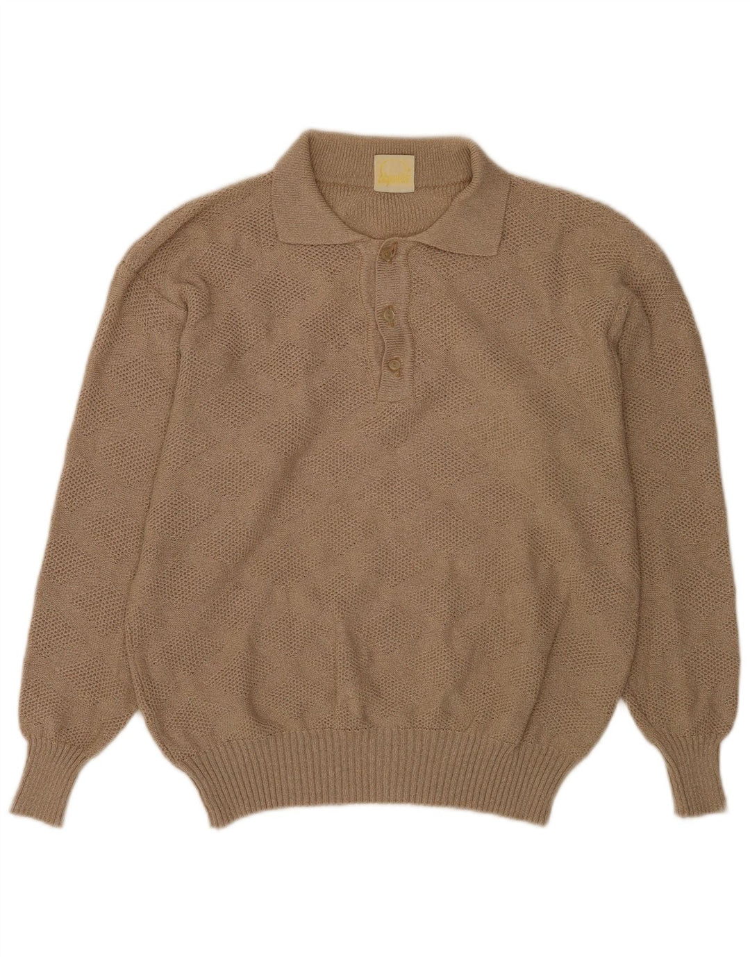 Pulover vintage pentru bărbați cu gât polo IT 50 Bej mediu