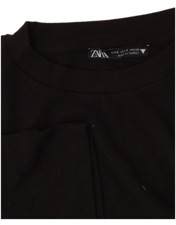 Bluză Crop Top Femei Zara UK 8 Small Negru