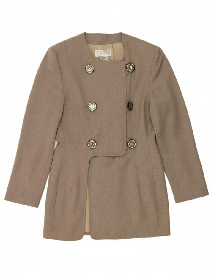 ELISA LANDRI Womens Double Breasted Blazer Jacket UK 10 Small Grey