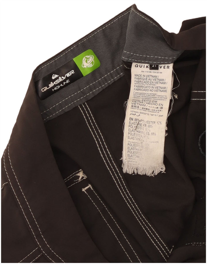 Pantaloni scurți de înot grafic Quiksilver pentru bărbați, poliester mediu negru