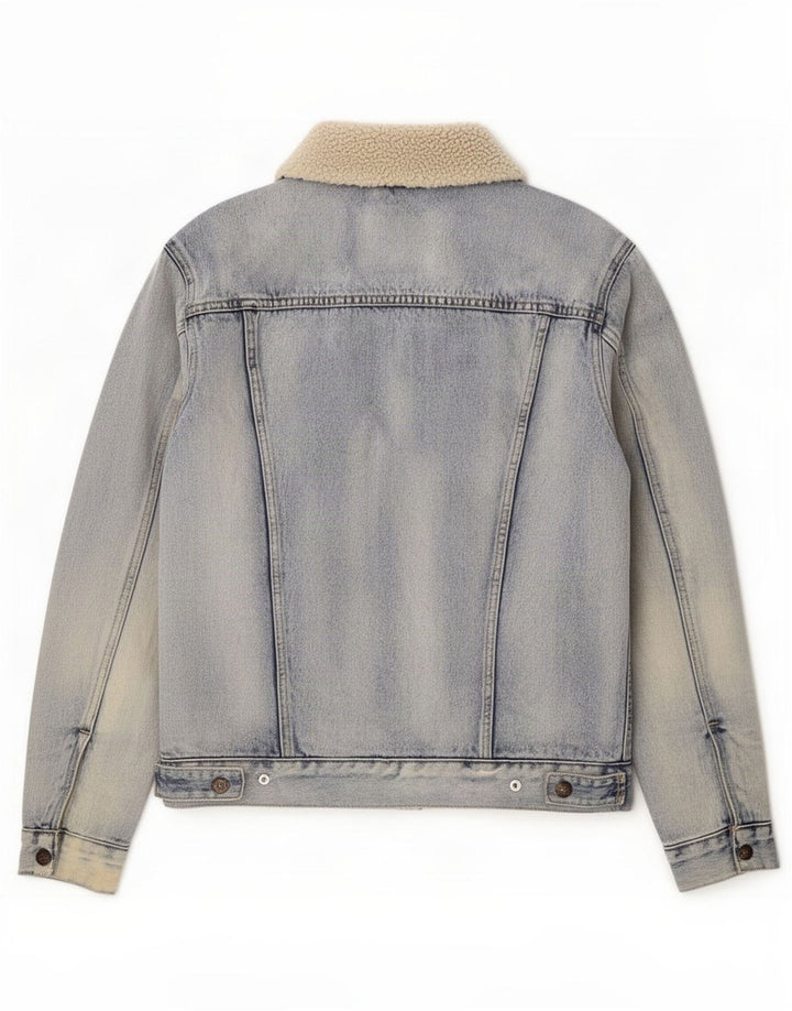 Jachetă de blugi Sherpa pentru bărbați Levi's UK 38 Bumbac albastru mediu