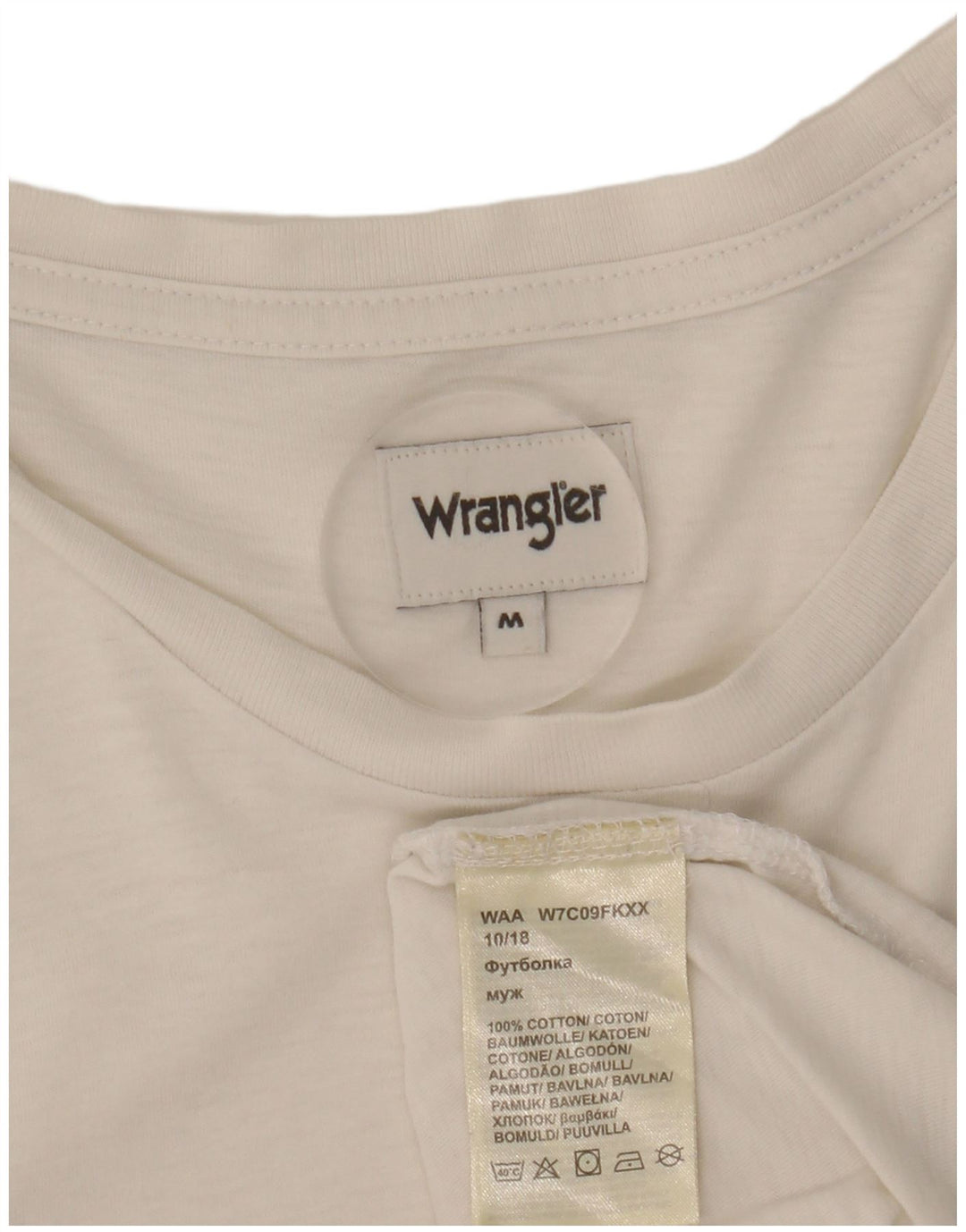 Tricou grafic pentru bărbați Wrangler Top Medium White Bumbac