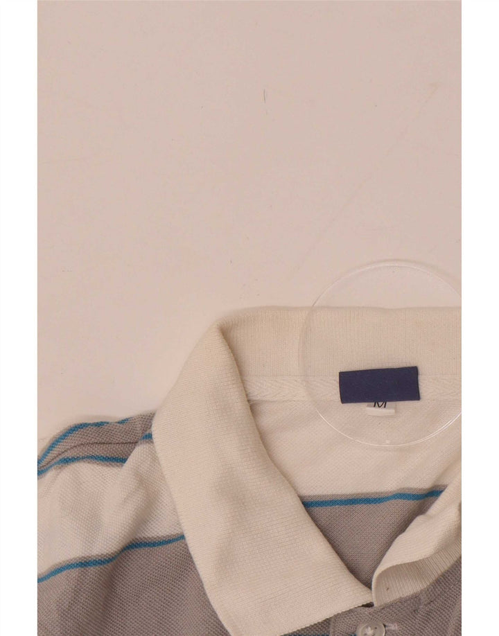 Tricou polo Asics pentru bărbați, bumbac cu dungi albe medii