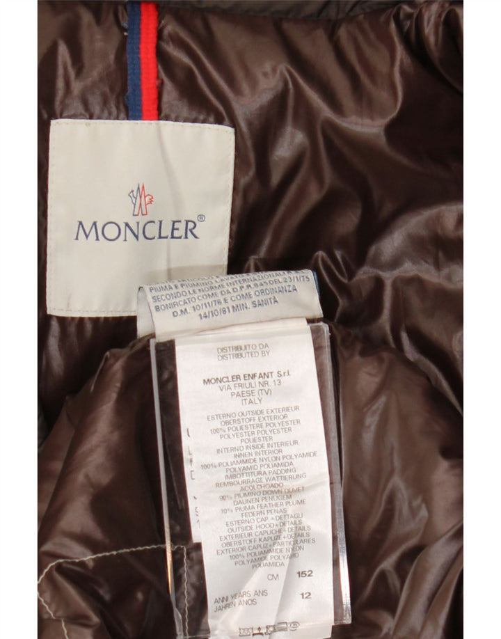 Jachetă căptușită pentru băieți Moncler 11-12 ani, maro, poliester