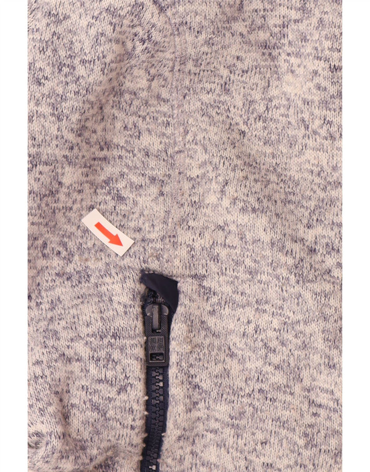 Pulover Superdry pentru femei, cu fermoar, UK 14, gri mediu, poliester color bloc