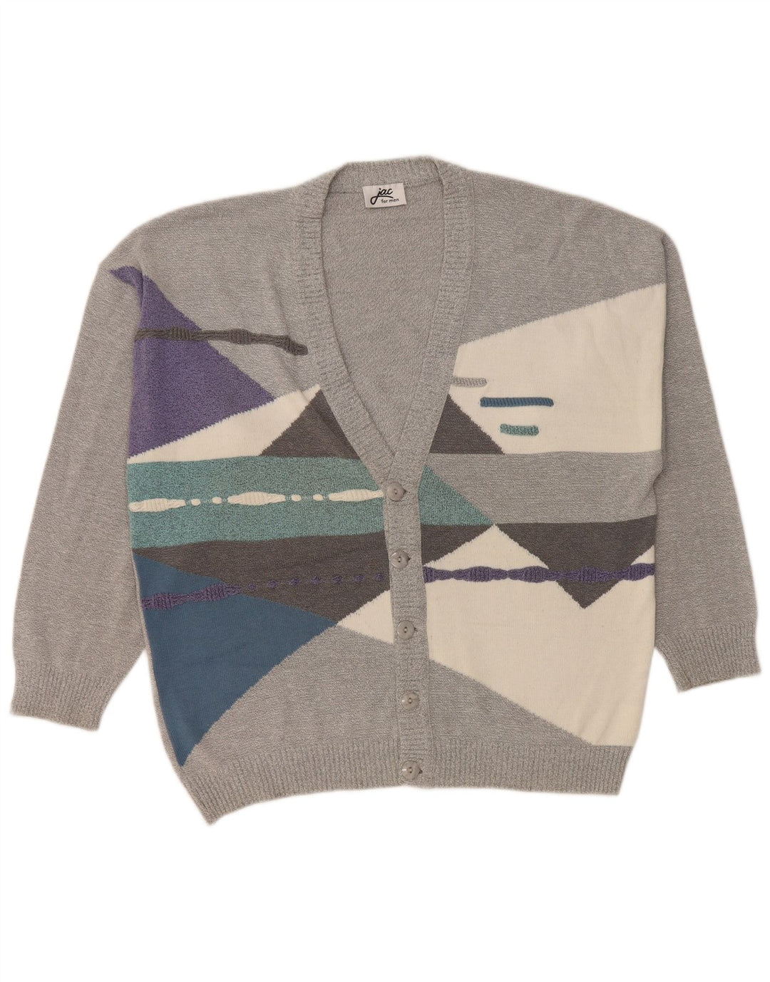 Pulover cardigan pentru bărbați JAC IT 52 mare, gri, bumbac color bloc
