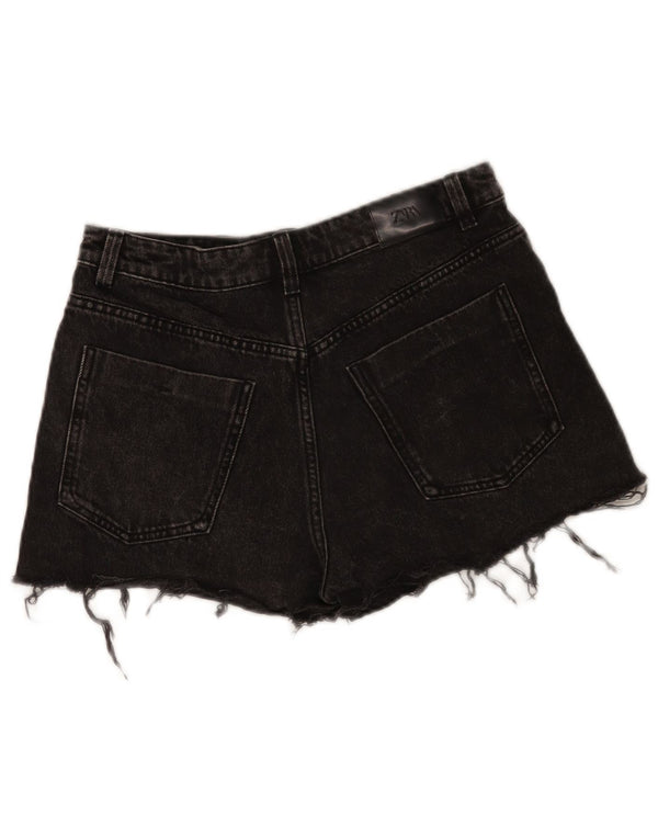 Pantaloni scurți din denim pentru femei Zara EU 40 Medium W30 Bumbac negru
