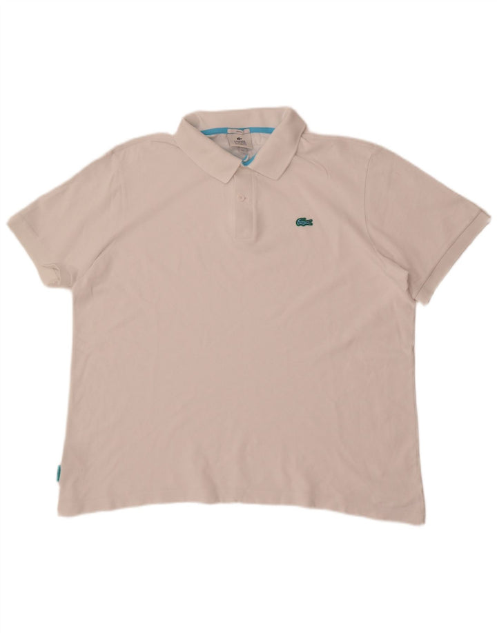 Tricou polo Lacoste pentru bărbați, unisex, cu formă relaxată, 2XL, bumbac alb