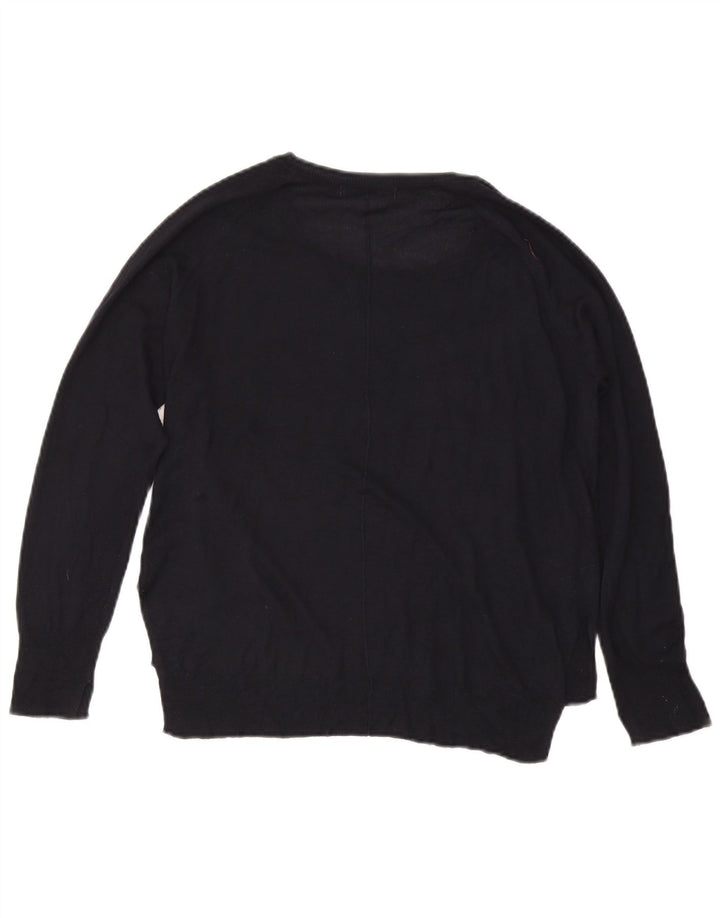 Pulover pentru femei Zara cu gât de barcă UK 14 Medium Bleumarin
