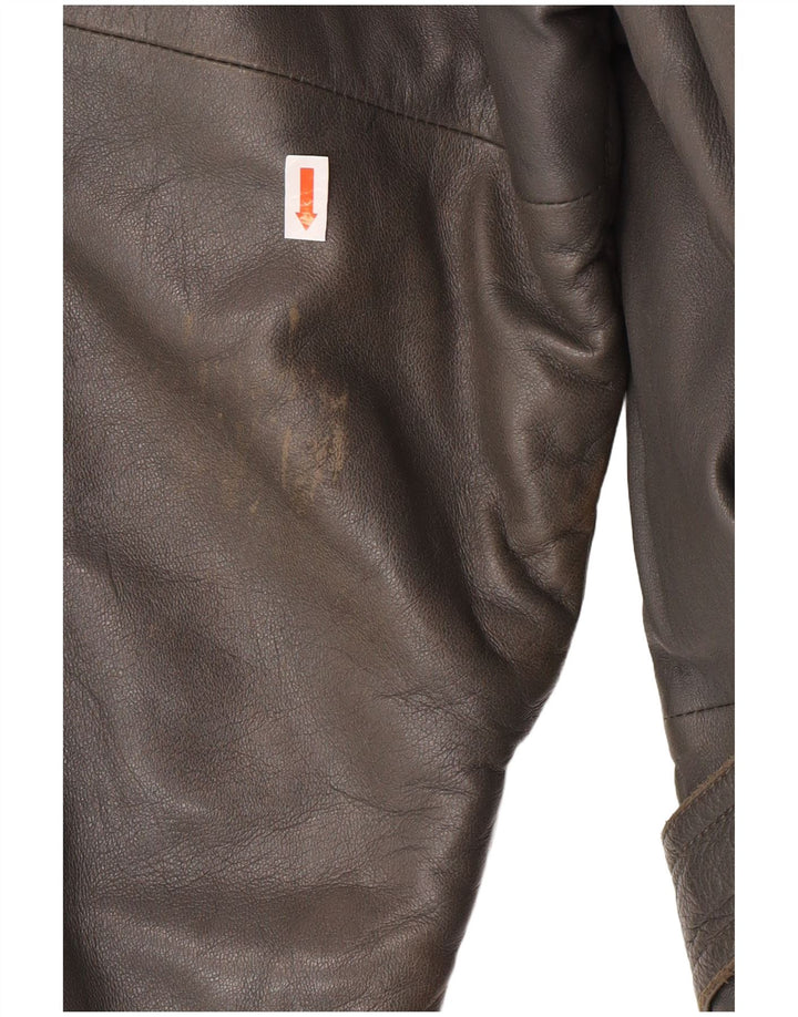 Palton din piele pentru bărbați DRESSCO IT 54 2XL din piele gri