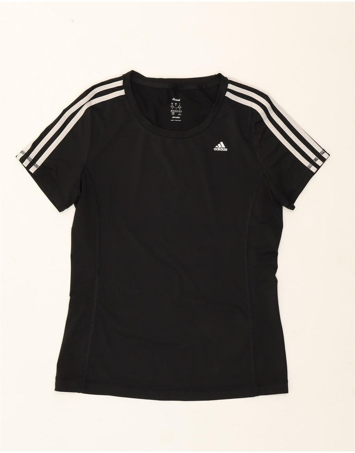 Tricou Adidas Climalite pentru femei, Marea Britanie 12/14 Poliester mediu negru
