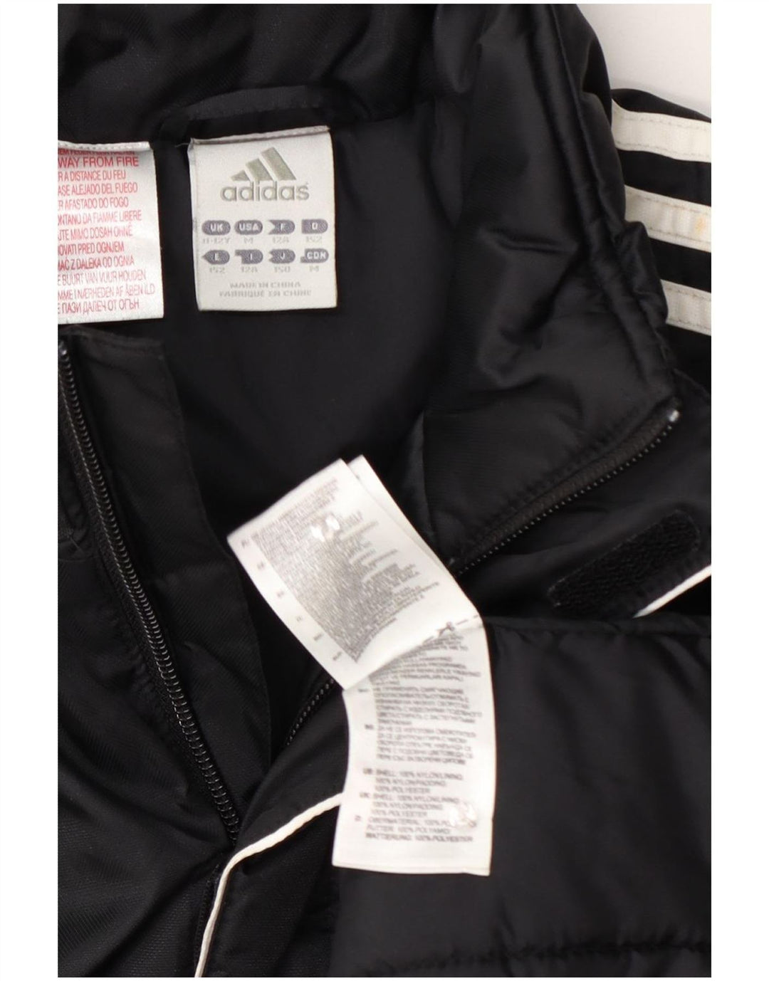 Jachetă căptușită pentru băieți Adidas 11-12 ani, nailon negru