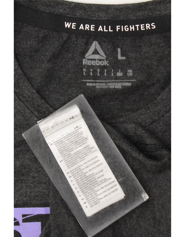 Tricou grafic Reebok pentru bărbați Top mare poliester gri