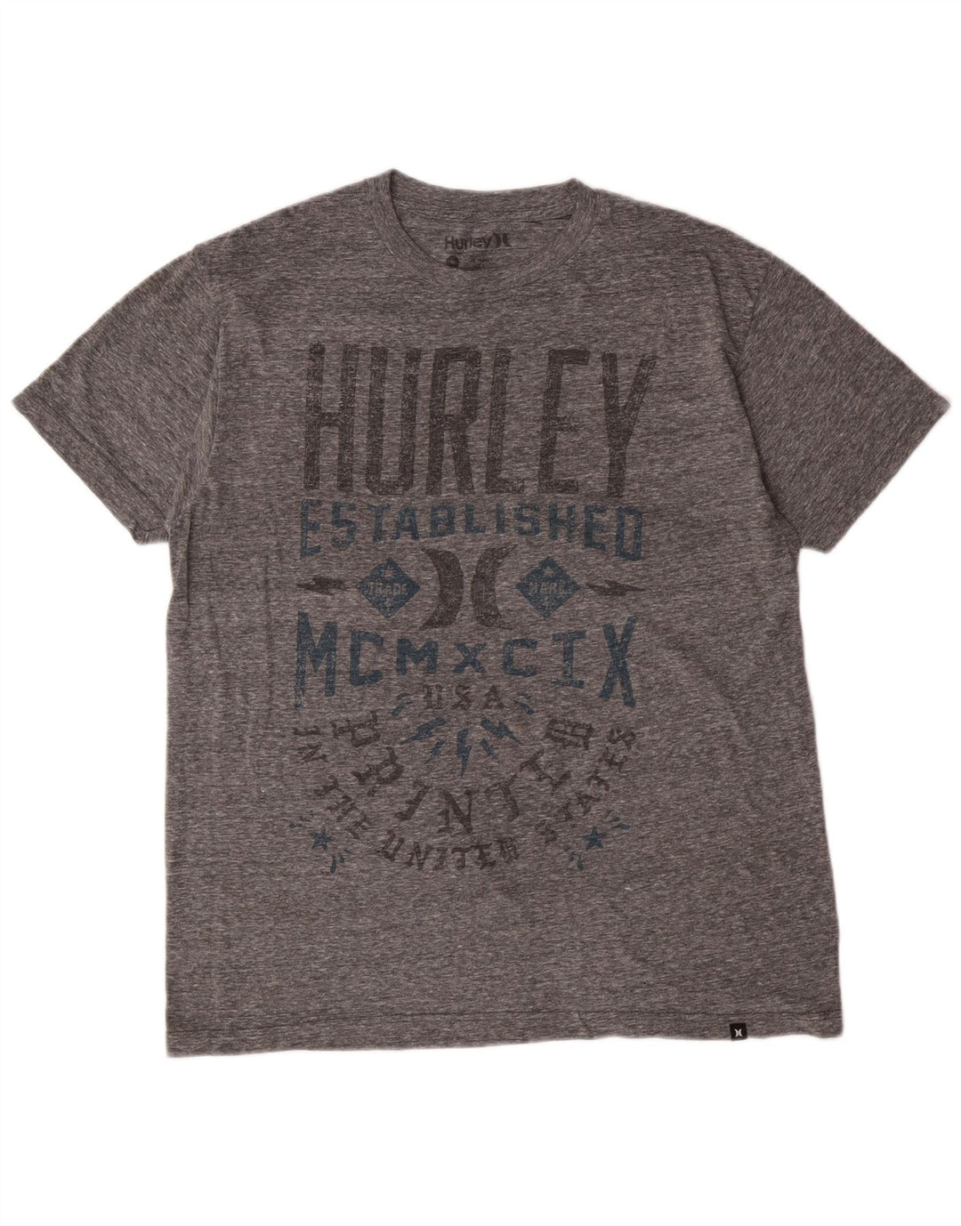 Tricou grafic Hurley pentru bărbați, cu croială regulată, de top, gri mediu